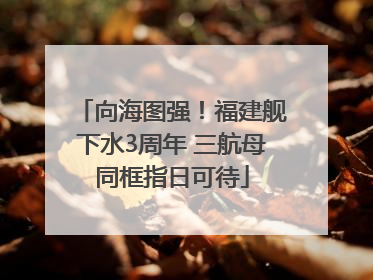 向海图强！福建舰下水3周年 三航母同框指日可待