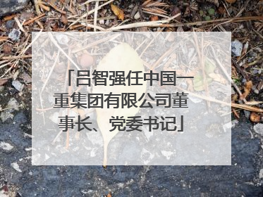 吕智强任中国一重集团有限公司董事长、党委书记