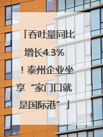 吞吐量同比增长4.3%！泰州企业坐享“家门口就是国际港”