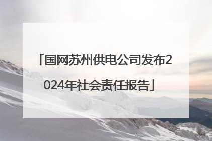 国网苏州供电公司发布2024年社会责任报告