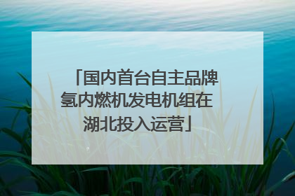国内首台自主品牌氢内燃机发电机组在湖北投入运营