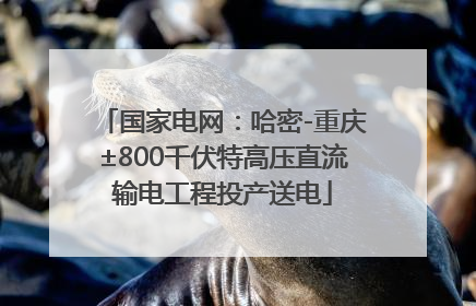 国家电网：哈密-重庆±800千伏特高压直流输电工程投产送电