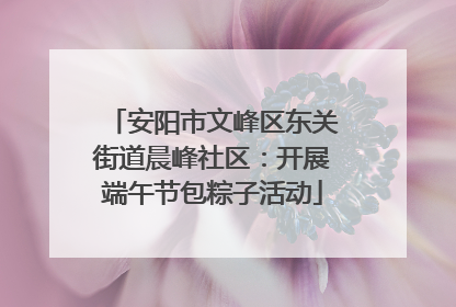 安阳市文峰区东关街道晨峰社区：开展端午节包粽子活动