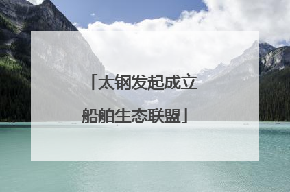 太钢发起成立船舶生态联盟