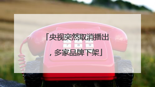 央视突然取消播出，多家品牌下架