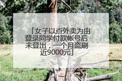 女子以点外卖为由登录同学付款帐号后未登出，一个月盗刷近9000元
