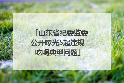 山东省纪委监委公开曝光5起违规吃喝典型问题