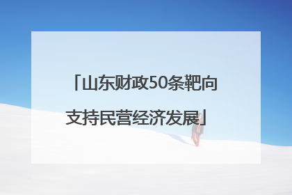 山东财政50条靶向支持民营经济发展