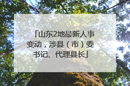 山东2地最新人事变动，涉县（市）委书记、代理县长