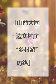 山西大同：边塞村庄“乡村游”热络