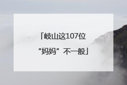 岐山这107位“妈妈”不一般