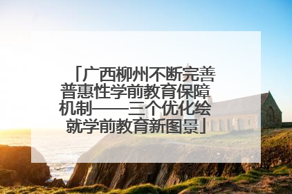 广西柳州不断完善普惠性学前教育保障机制——三个优化绘就学前教育新图景