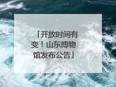 开放时间有变！山东博物馆发布公告