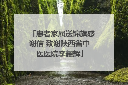 患者家属送锦旗感谢信 致谢陕西省中医医院李耀辉