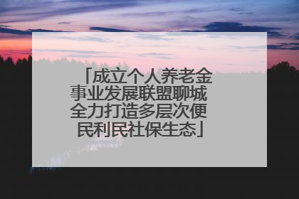 成立个人养老金事业发展联盟聊城全力打造多层次便民利民社保生态