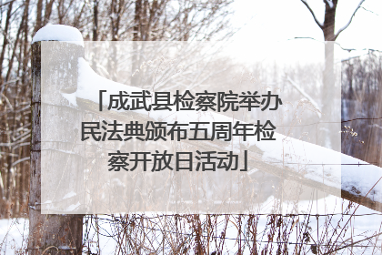 成武县检察院举办民法典颁布五周年检察开放日活动
