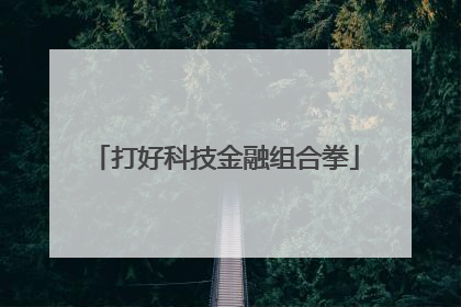 打好科技金融组合拳