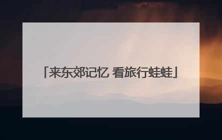 来东郊记忆 看旅行蛙蛙