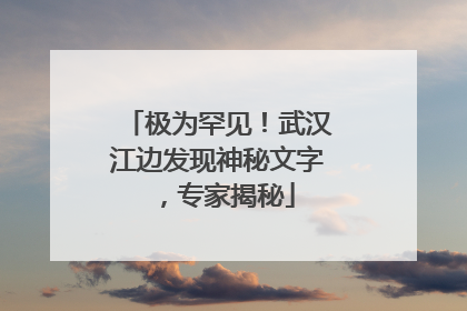 极为罕见！武汉江边发现神秘文字，专家揭秘