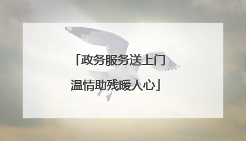 政务服务送上门 温情助残暖人心