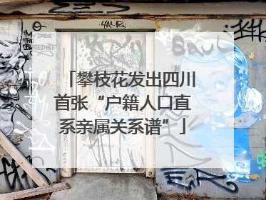 攀枝花发出四川首张“户籍人口直系亲属关系谱”