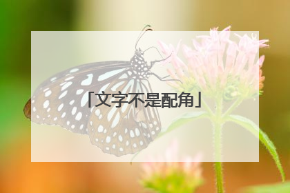 文字不是配角