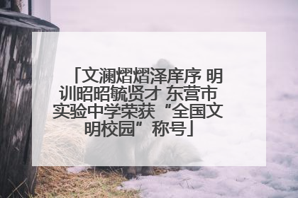 文澜熠熠泽庠序 明训昭昭毓贤才 东营市实验中学荣获“全国文明校园”称号