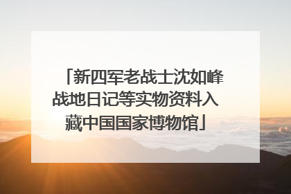 新四军老战士沈如峰战地日记等实物资料入藏中国国家博物馆