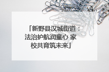 新野县汉城街道：法治护航润童心 家校共育筑未来