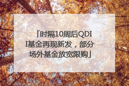 时隔10周后QDII基金再现新发，部分场外基金放宽限购