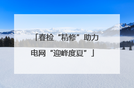 春检“精修”助力电网“迎峰度夏”