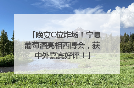 晚宴C位炸场！宁夏葡萄酒亮相西博会，获中外嘉宾好评！