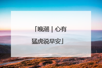 晚潮｜心有猛虎说早安