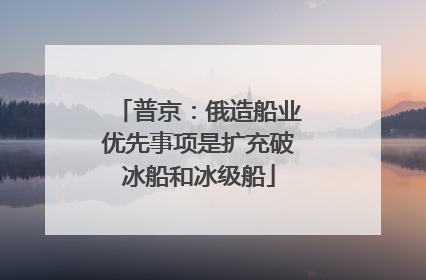 普京：俄造船业优先事项是扩充破冰船和冰级船