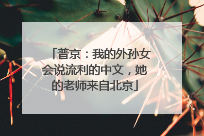 普京：我的外孙女会说流利的中文，她的老师来自北京