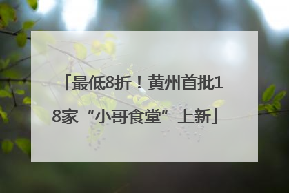 最低8折！黄州首批18家“小哥食堂”上新