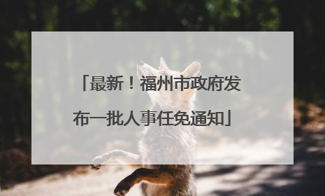 最新！福州市政府发布一批人事任免通知