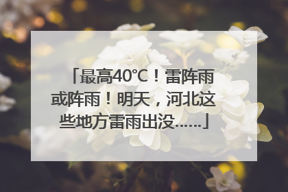 最高40℃！雷阵雨或阵雨！明天，河北这些地方雷雨出没……
