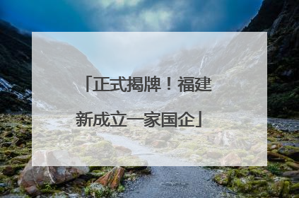 正式揭牌！福建新成立一家国企