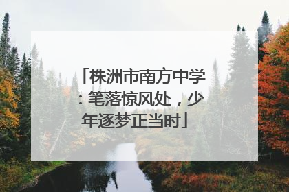 株洲市南方中学：笔落惊风处，少年逐梦正当时