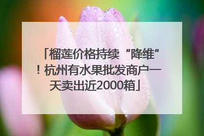 榴莲价格持续“降维”！杭州有水果批发商户一天卖出近2000箱