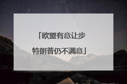 欧盟有意让步 特朗普仍不满意