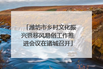 潍坊市乡村文化振兴暨移风易俗工作推进会议在诸城召开