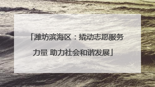 潍坊滨海区：撬动志愿服务力量 助力社会和谐发展
