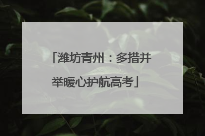 潍坊青州：多措并举暖心护航高考
