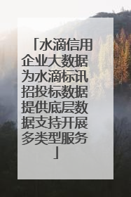 水滴信用企业大数据为水滴标讯招投标数据提供底层数据支持开展多类型服务