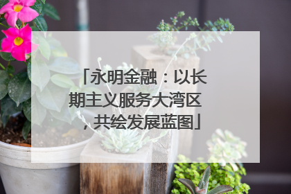 永明金融：以长期主义服务大湾区，共绘发展蓝图