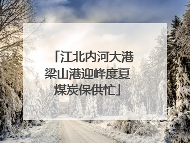 江北内河大港梁山港迎峰度夏煤炭保供忙