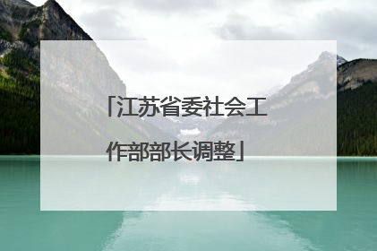 江苏省委社会工作部部长调整