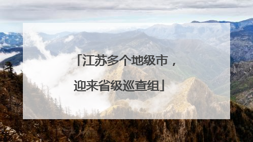 江苏多个地级市，迎来省级巡查组